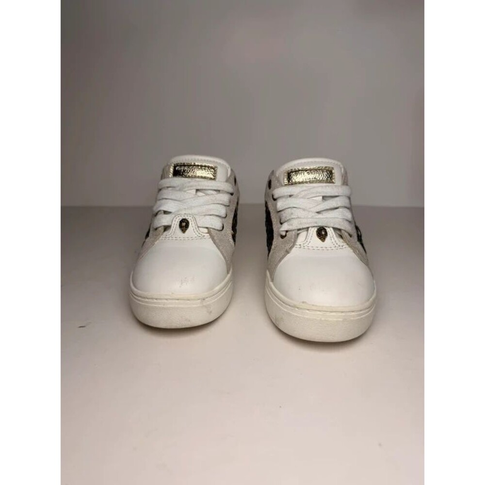 Kurt Geiger London Mini Kensington Cupsole Sneakers White Rainbow Weave Sz 25 9M